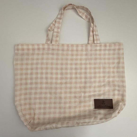 Brooks Brothers Other - Brooks Brothers Sheet Bag Faux Leather Patch Dust Cover King Size Linen Blend